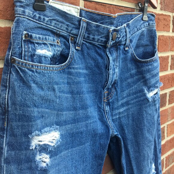 Hollister Jeans Mens Size 32 Button Fly Bootcut Distressed Whiskering Grunge - Picture 4 of 16